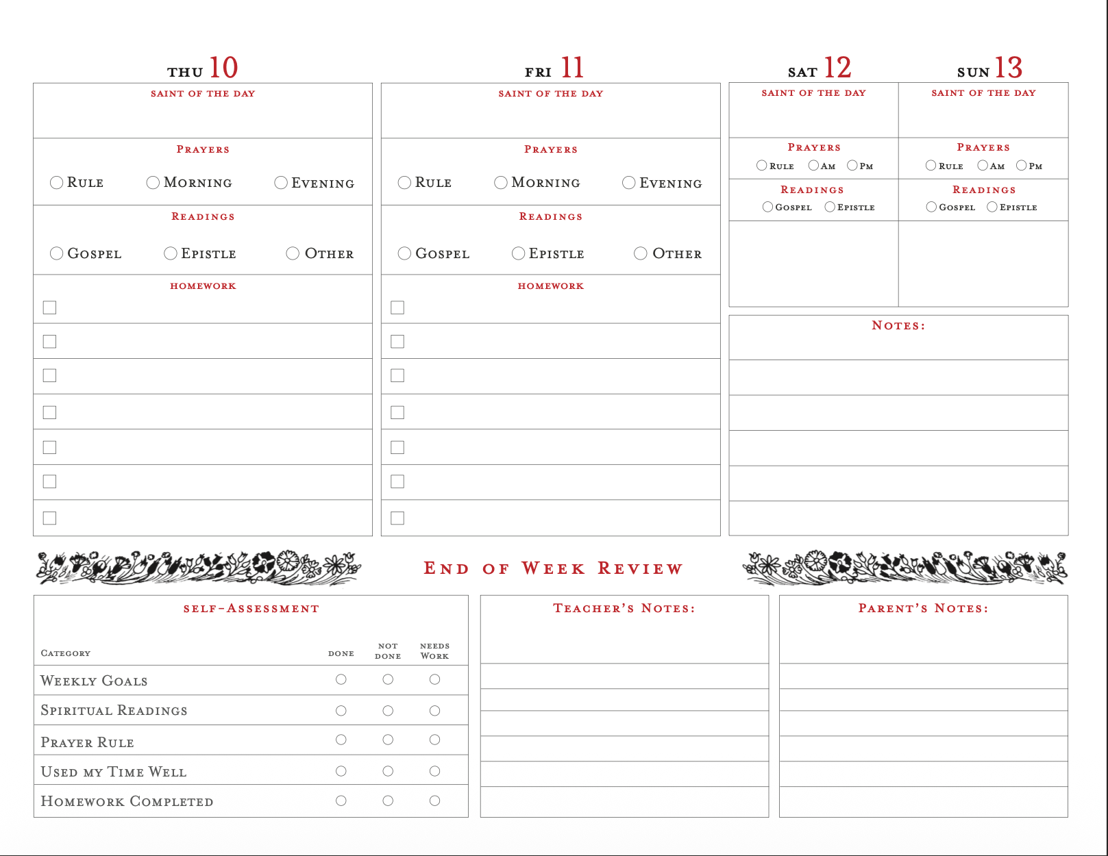 Uncreated Light Orthodox Student Planner 2026–2027